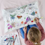Butterfly Pillowcase Kit + 10 Pens, Colour In And Learn, thumbnail 2 of 5