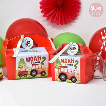 Personalised Farm Tractor Birthday Party Gift Box, 2 of 4
