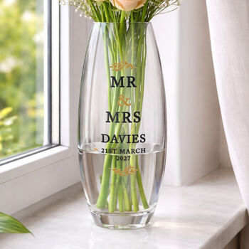 Wedding Anniversary Gifts Personalised Flower Vase Mr And Mrs, 3 of 6