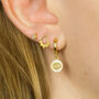 18ct Gold Plated Evil Eye Huggie Hoop Earrings, thumbnail 1 of 9