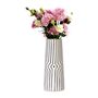 White Gold Stripe Ceramic Home Decor Flower Vase, thumbnail 6 of 7