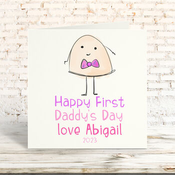 Happy Father's Day Personalised Pink Or Blue Card, 2 of 4