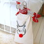 Pom Pom Rudolph Personalised Christmas Stocking, thumbnail 3 of 8