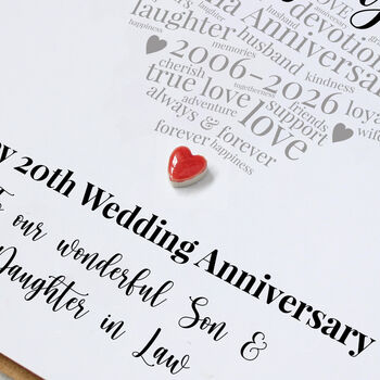 Personalised 20th Anniversary Card, 3 of 6