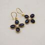 Blue Sapphire And Pearl Sterling Silver Earrings, thumbnail 1 of 6