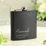 Personalised Script Text Black Hip Flask, thumbnail 9 of 9