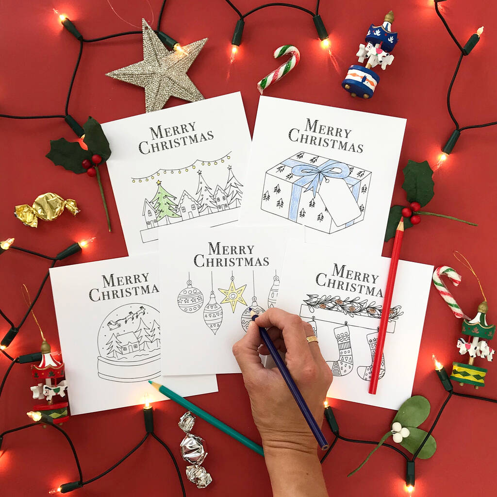 Colour In Christmas Cards, 1 of 10