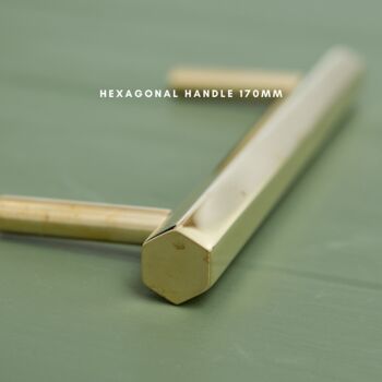 Solid Polished Brass Hexagonal Kitchen Handles, 2 of 4
