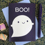 'Boo' Happy Ghost Halloween Card, thumbnail 1 of 4