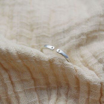 Personalised Initial Open Silver Stacking Ring, 3 of 7