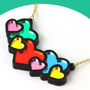 Hearts Mirrored Acrylic Necklace, thumbnail 4 of 9