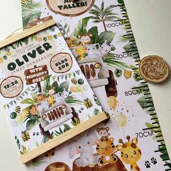 Personalised Keepsake Birth Print Jungle Fun, 5 of 6