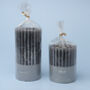 G Decor Scented Grooved Woody Dark Grey Pillar Candle, thumbnail 5 of 5