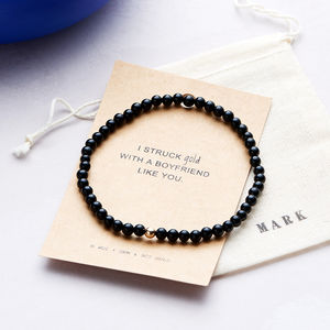 Mens Onyx Struck Gold Bracelet By Wue Notonthehighstreet