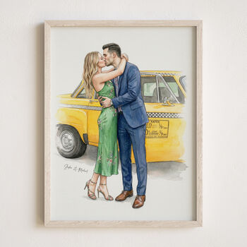 Personalised 1st Anniversary Gift For Her Or Him – Custom Watercolour Couple Portrait From Photo, 4 of 12