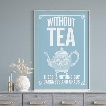 Without Tea Vintage Style Print, 5 of 5