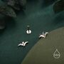 Extra Tiny Pterosaurs Flying Dinosaur Screw Back / Internally Threaded Flat Back / Stud Earrings In Sterling Silver, thumbnail 4 of 12