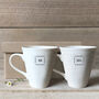 Porcelain Mr And Mrs Mug Pair, thumbnail 1 of 2