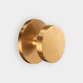 Luxury Solid Brass Gold Circle Centre Door Knob, 3 of 3