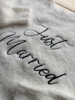 Embroidered Just Married Design Wedding Cardigan, 4 of 4