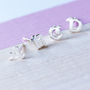 Alphabet Initial Sterling Silver Stud Earrings, thumbnail 3 of 12