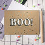 'Boo!' Happy Halloween Card With Gold Dots, thumbnail 4 of 6