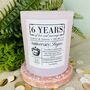 Personalised 6th Sugar Anniversary Meaning Candle, thumbnail 4 of 11