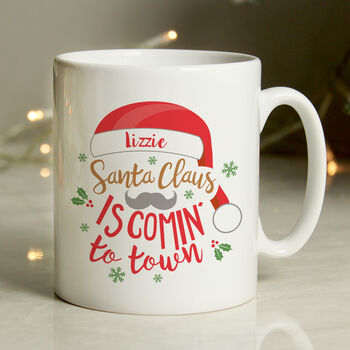 Personalised Santa Claus Is Comin To Town Mug, 3 of 4