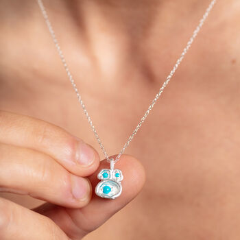 Recycled Silver Turquoise Necklace December Birthstone, 2 of 8