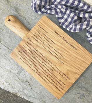 Personalised Recipe Chopping Board Solid Oak, 2 of 5
