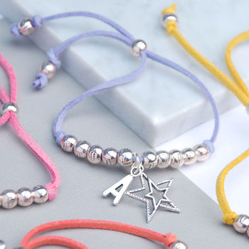 Girl's Personalised Suede Friendship Charm Bracelet, 2 of 12