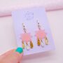 Blush Pink Swishy Star Drop Earrings, thumbnail 3 of 5