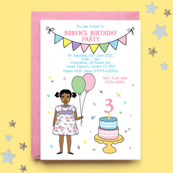 Personalised Girl Birthday Party Invitations, 2 of 4