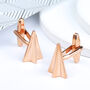 Personalised Rose Gold Paper Plane Cufflinks, thumbnail 3 of 6