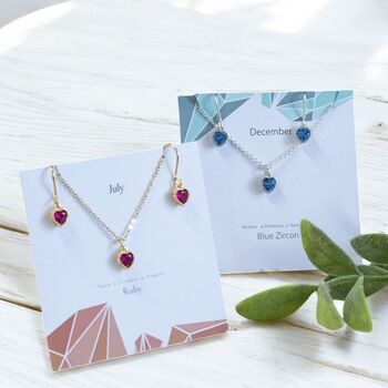 Birthstone Hearts Jewellery Set, 2 of 6