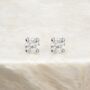 Mini Sterling Silver Moissanite Diamond Stud Earrings, thumbnail 5 of 9