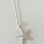 Sterling Silver Cubic Zirconia Starfish Pendant Necklace, thumbnail 3 of 7