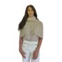 Sand Beige 100% Cashmere Button Poncho Gift Boxed, thumbnail 5 of 11