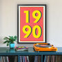 1990 Personalised Year Typography Print, thumbnail 3 of 10