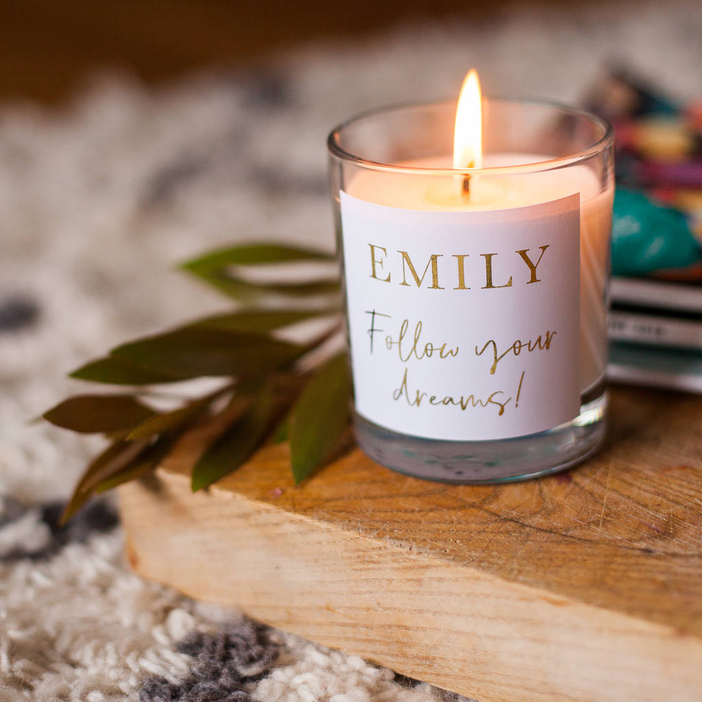 Mindfulness 'Dreams' Personalised Candle By Little Cherub Design ...