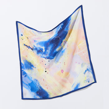 Flow Multi Coloured Square Silk Scarf, 2 of 4
