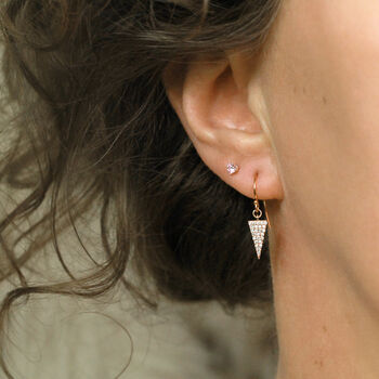 Modern Triangle Earrings In Gold, Silver, Rose Gold, 7 of 11