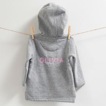 Personalised Baby Hoodie Embroidered On Reverse, 4 of 8