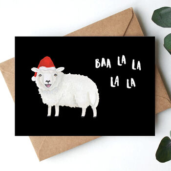 'Baa La La La La' Santa Sheep Christmas Card, 5 of 10