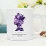 Queen Elizabeth 1926 2022 Memorial Mug Lilac Flowers, thumbnail 1 of 2