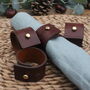 Set Of Mid Brown Leather Napkin Rings, thumbnail 2 of 6