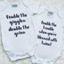 Double The Giggles Twin Baby Gifts | Baby Announcement, thumbnail 5 of 5
