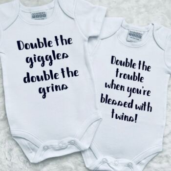 Double The Giggles Twin Baby Gifts | Baby Announcement, 5 of 5