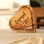 Personalised Engagement Gift Olive Wood Heart Engraved, thumbnail 1 of 4