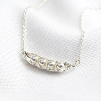 Personalised Sterling Silver Peas In A Pod Necklace, 7 of 9